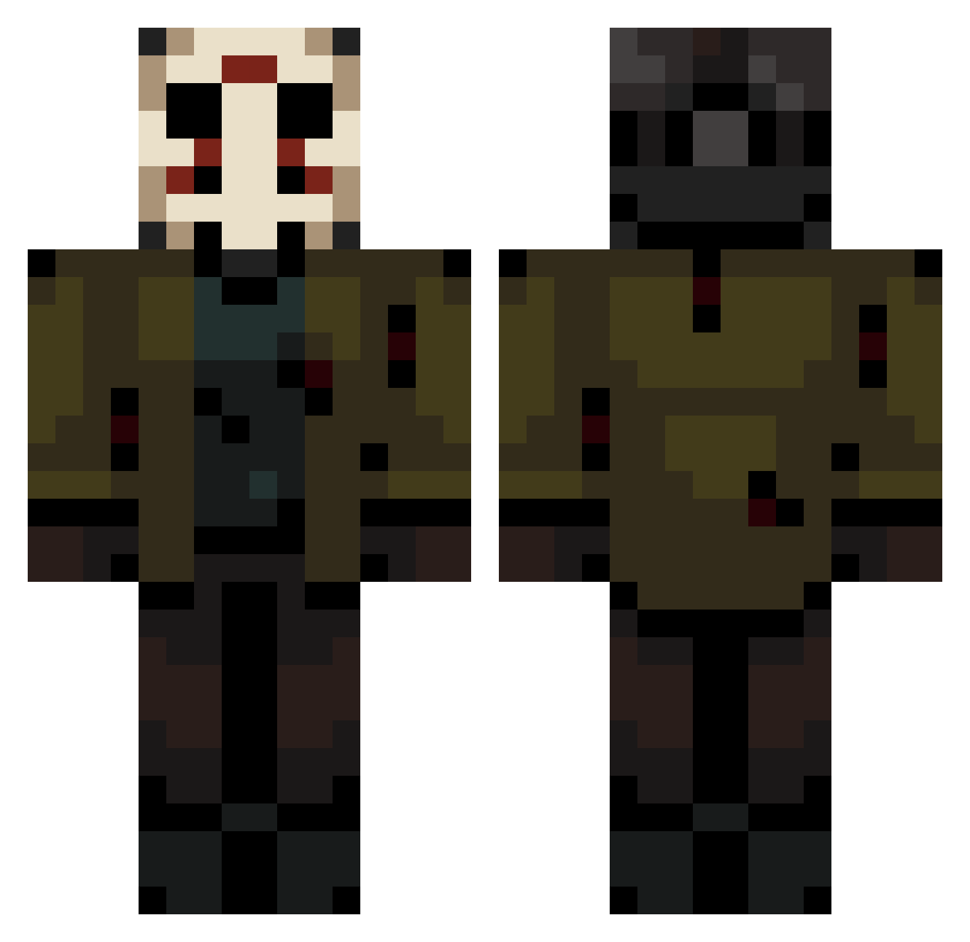 chargles3920 Minecraft skin, front and back view