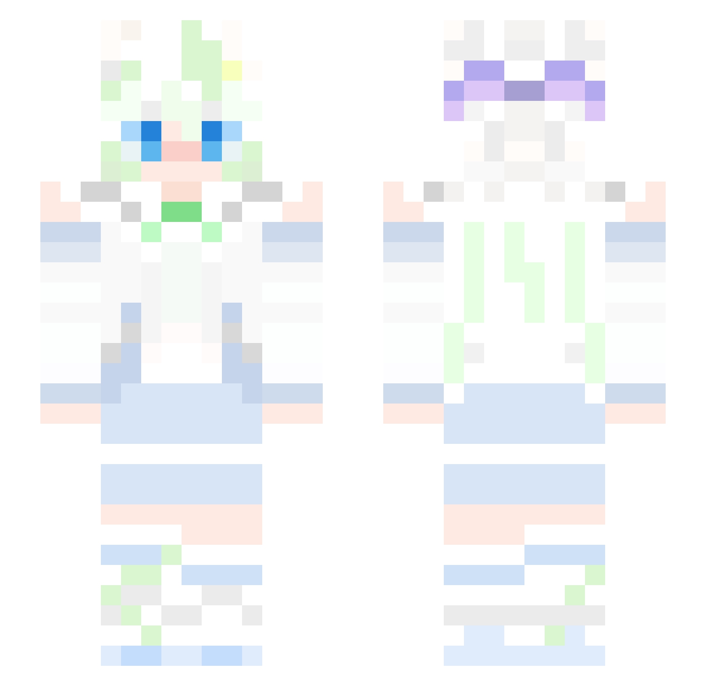 HeroniaChio Minecraft skin, front and back view