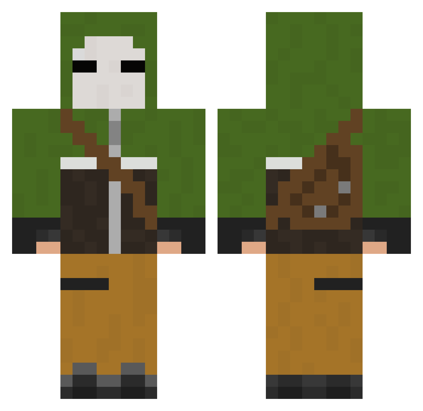 skinypighave69 Minecraft skin, front and back view