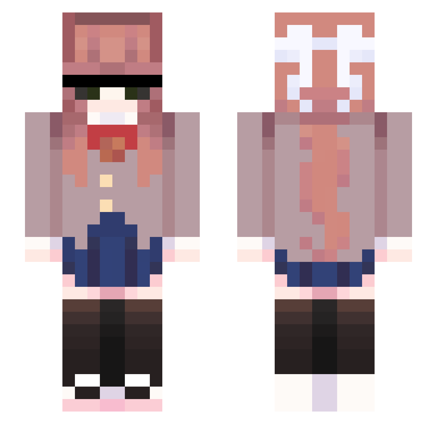 Absoluterailgun Minecraft skin, front and back view