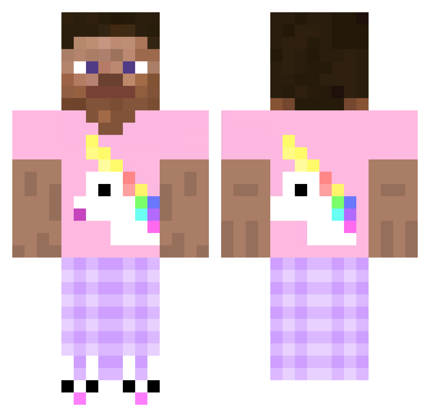 Sped Minecraft skin, front and back view