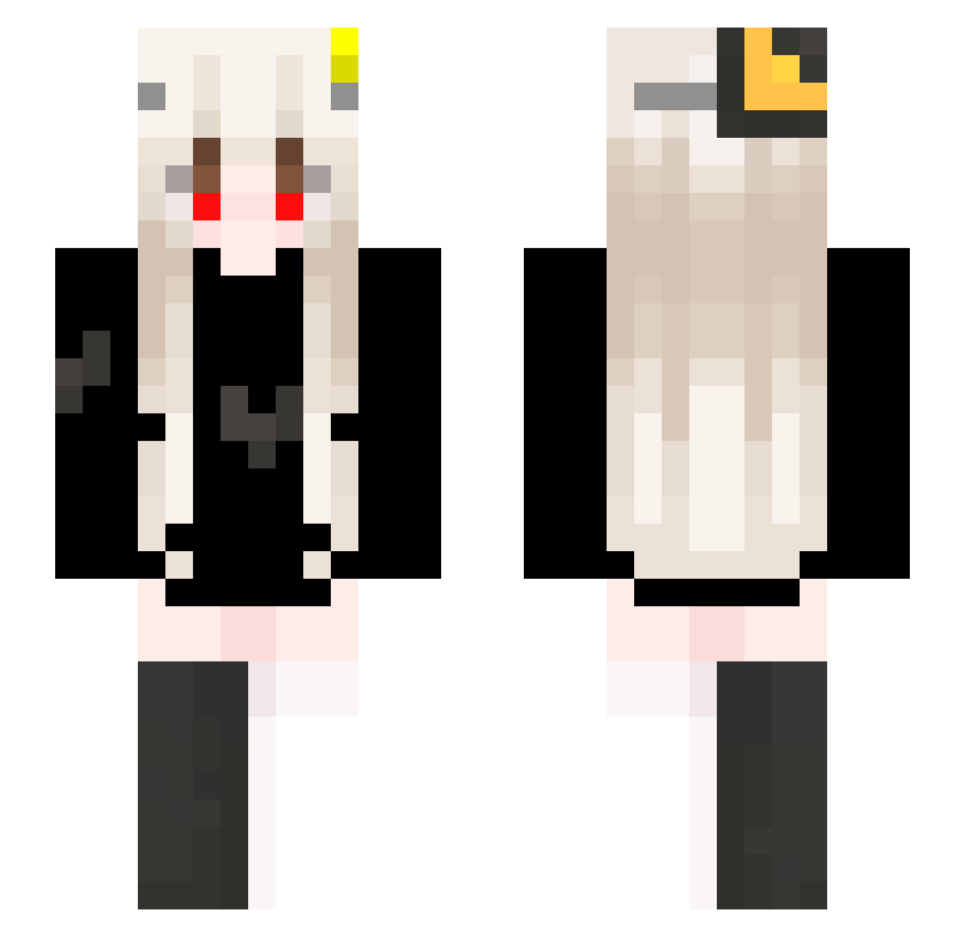 Thejitian Minecraft skin, front and back view