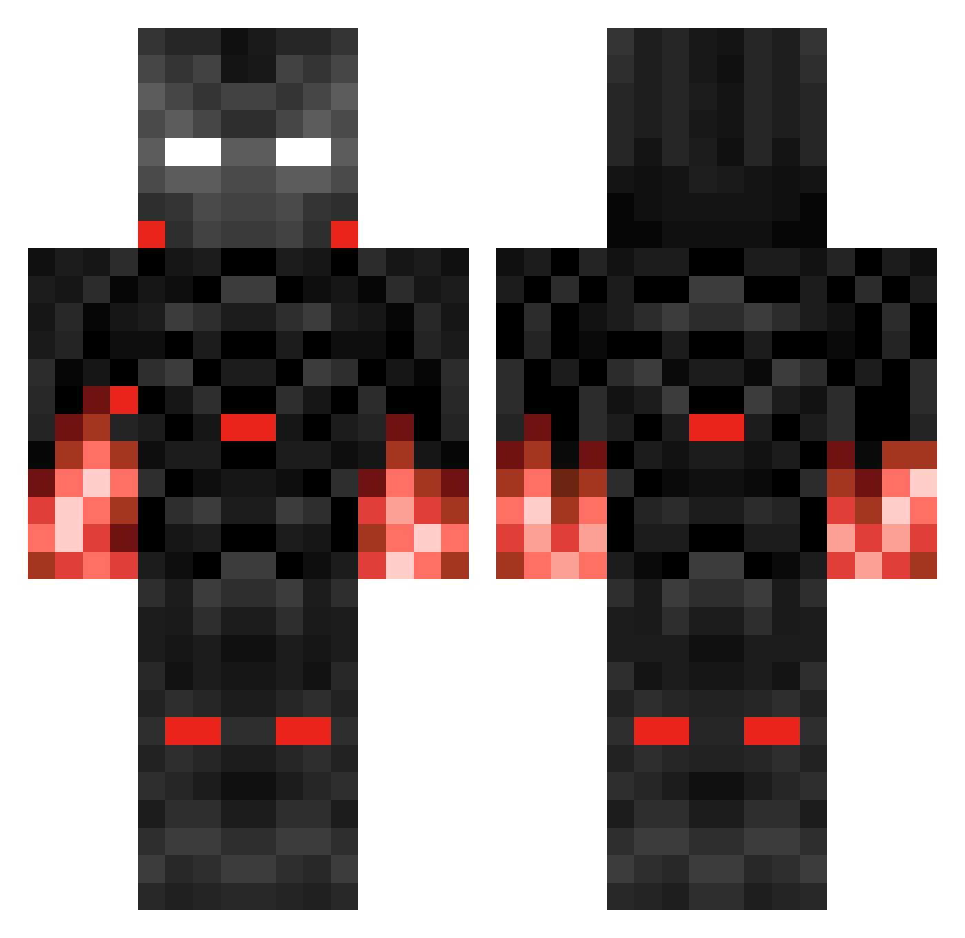 MAKE0UTHILL666 Minecraft skin, front and back view