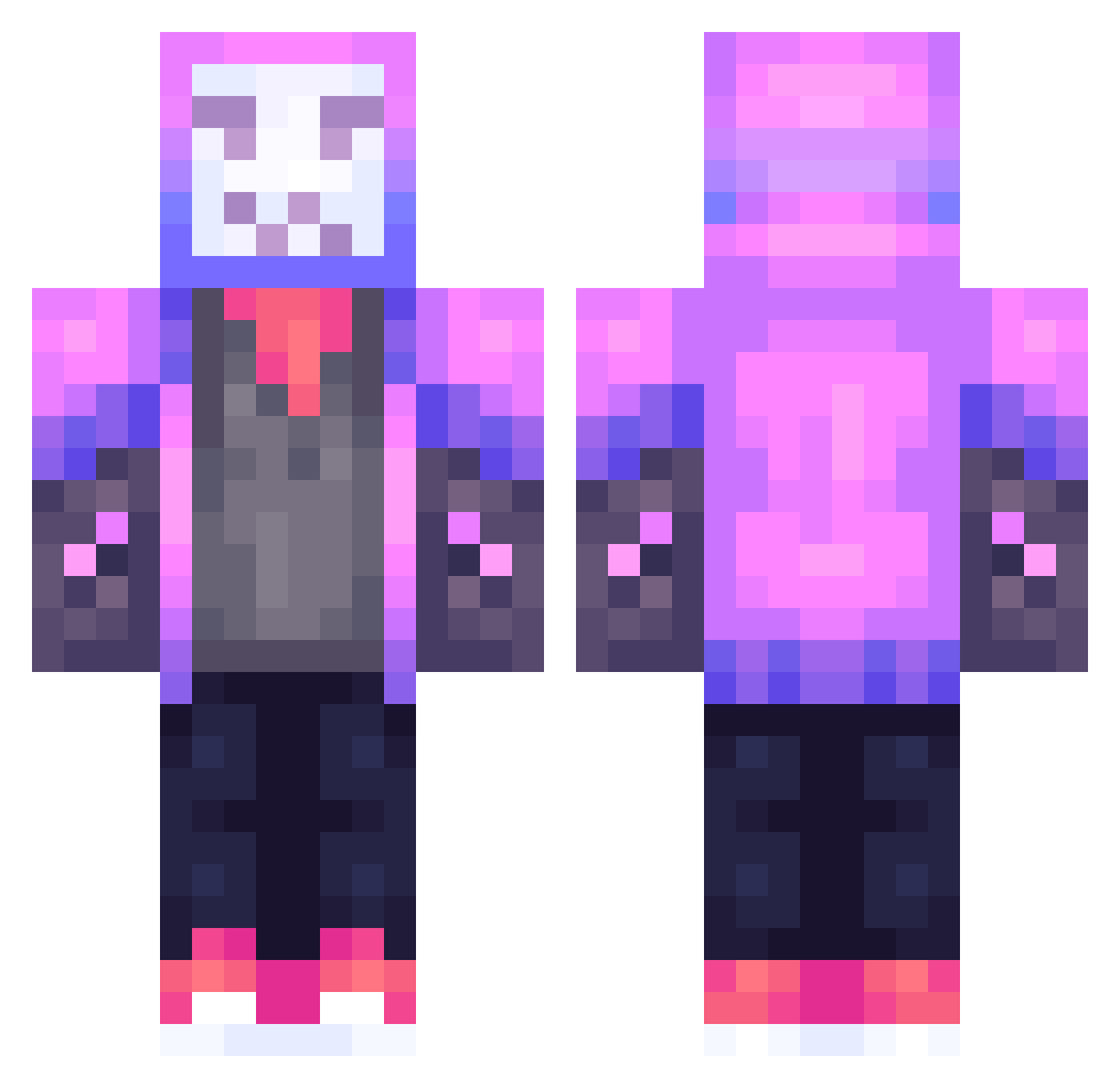 Codpants Minecraft skin, front and back view