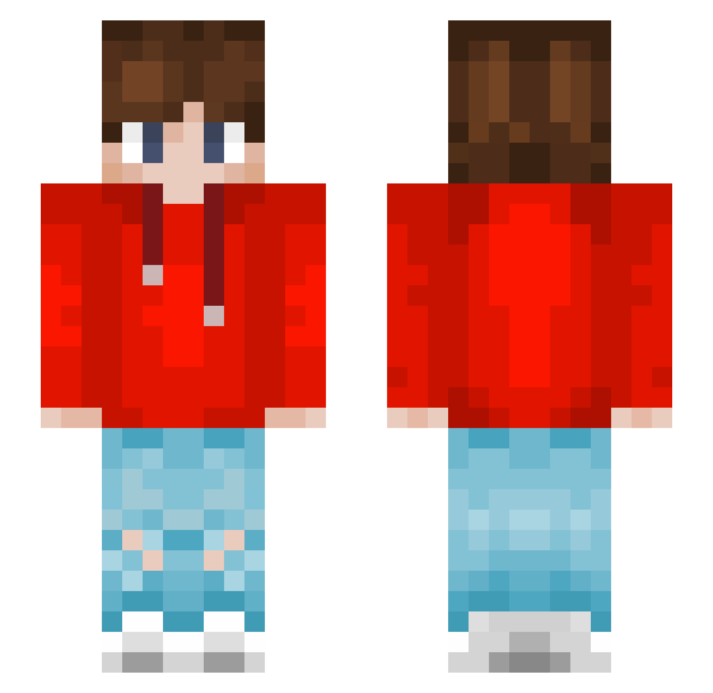 XJotaGamerX Minecraft skin, front and back view