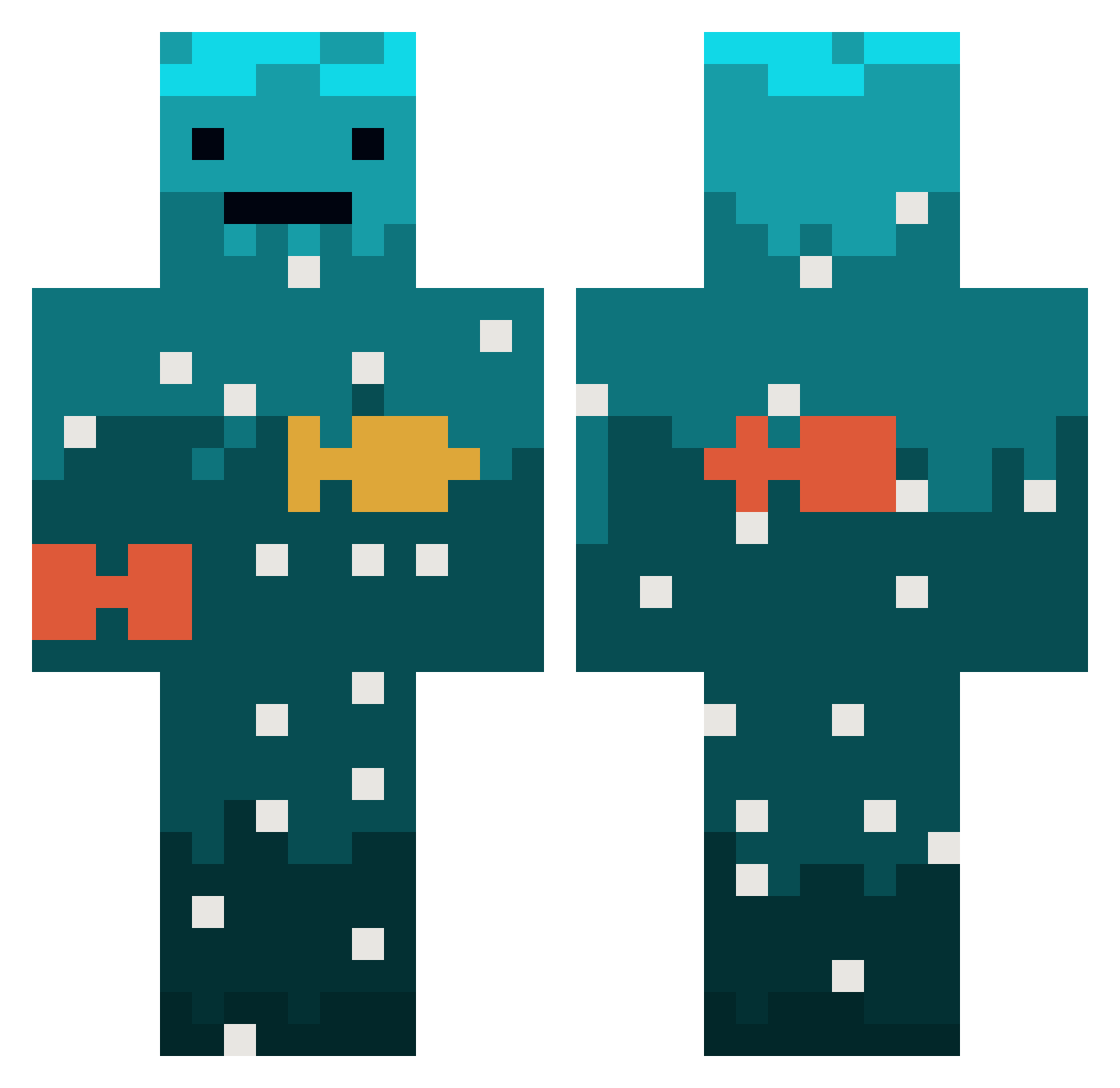 BlindFishyStar Minecraft skin, front and back view