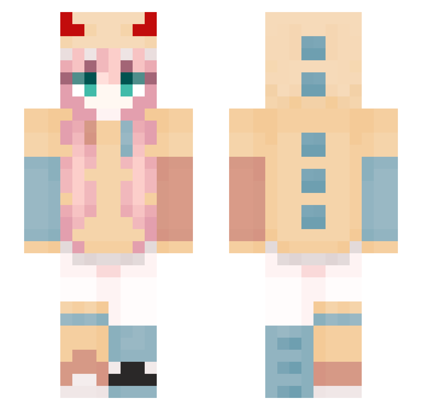 Rajplayer Minecraft skin, front and back view