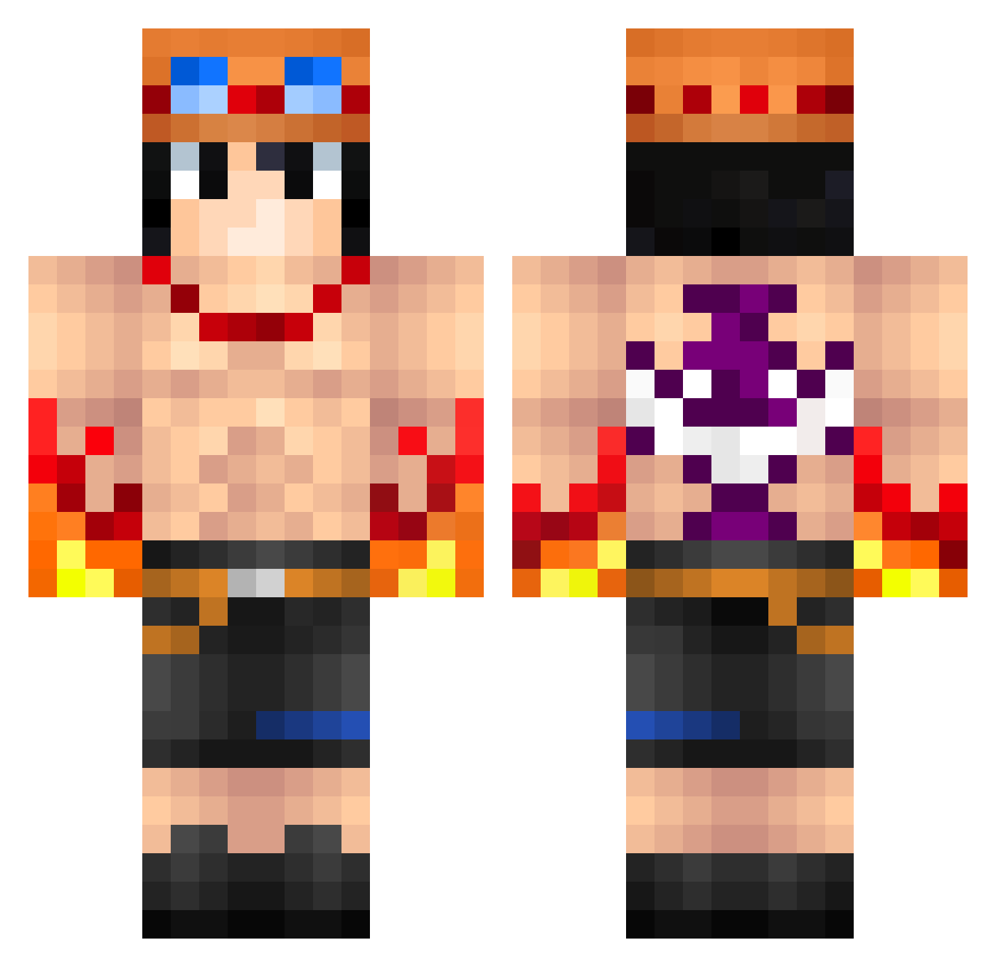 cuteboyfriend Minecraft skin, front and back view