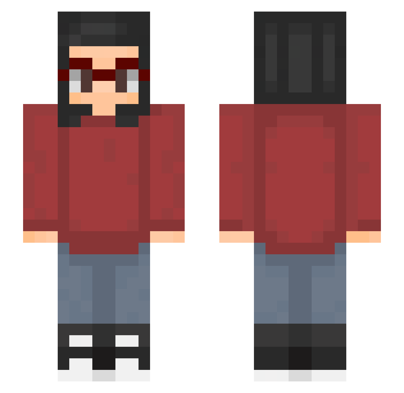 moon266 Minecraft skin, front and back view