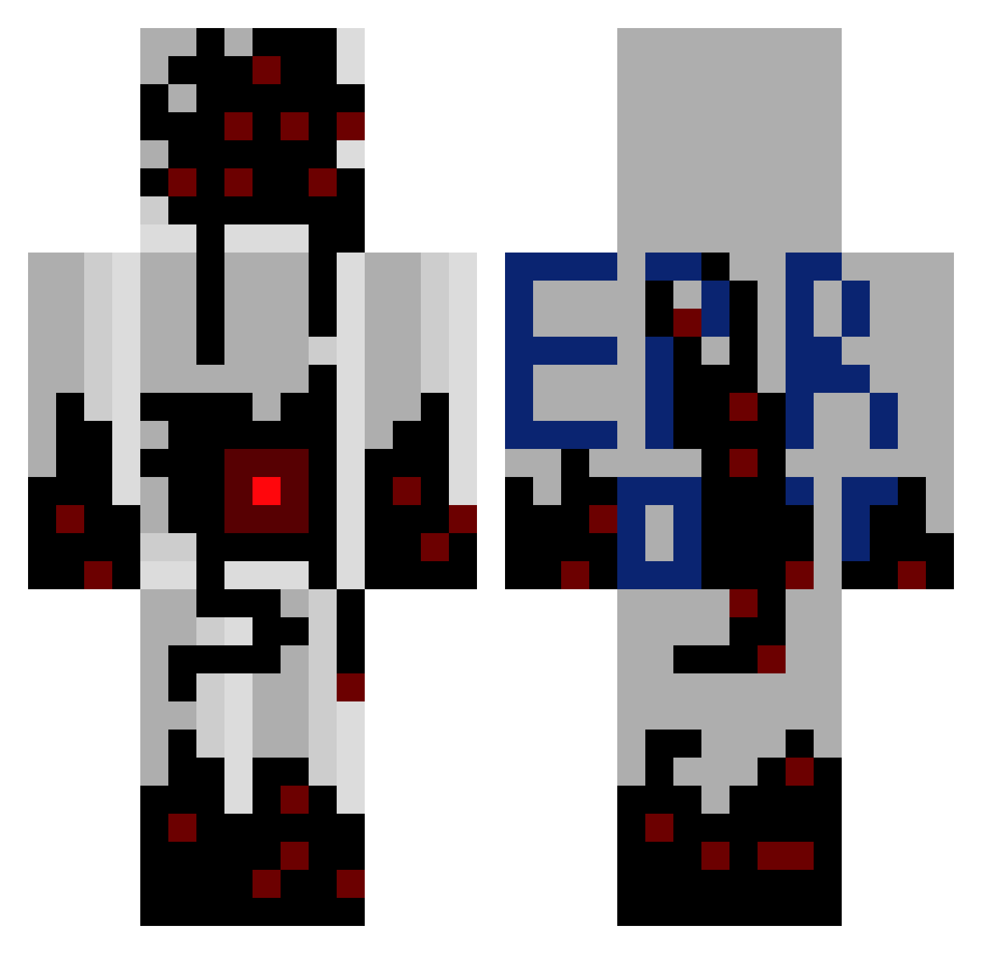 Krispy22 Minecraft skin, front and back view
