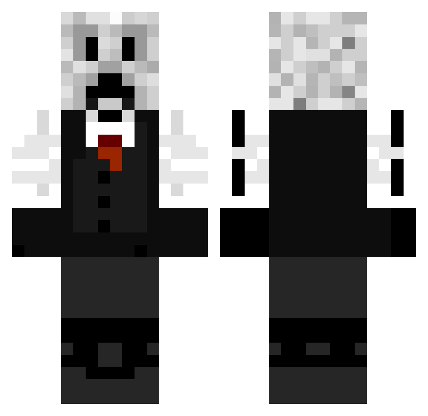 adcudee Minecraft skin, front and back view