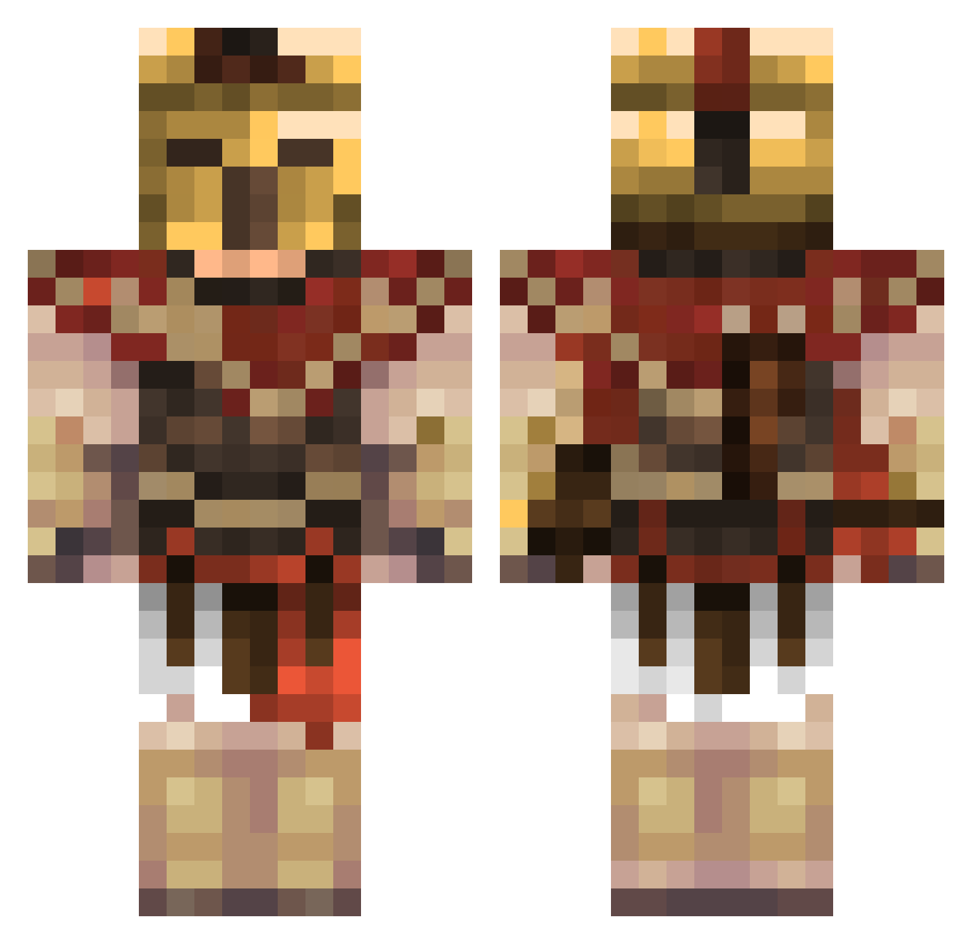 MaceVIII Minecraft skin, front and back view