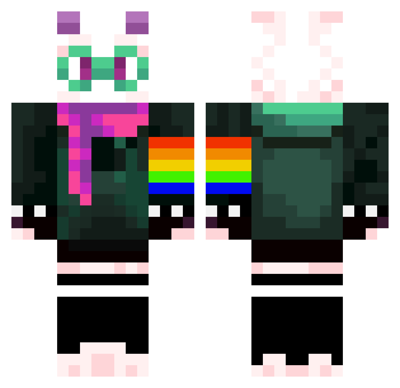 Clemmie4239 Minecraft skin, front and back view