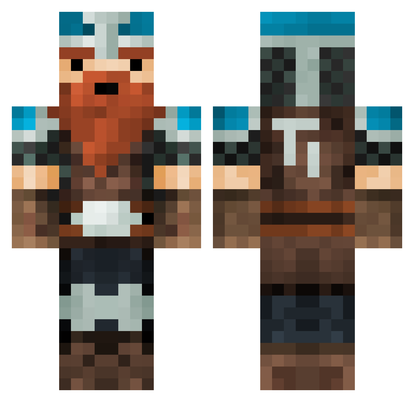 EpicReverbFart Minecraft skin, front and back view