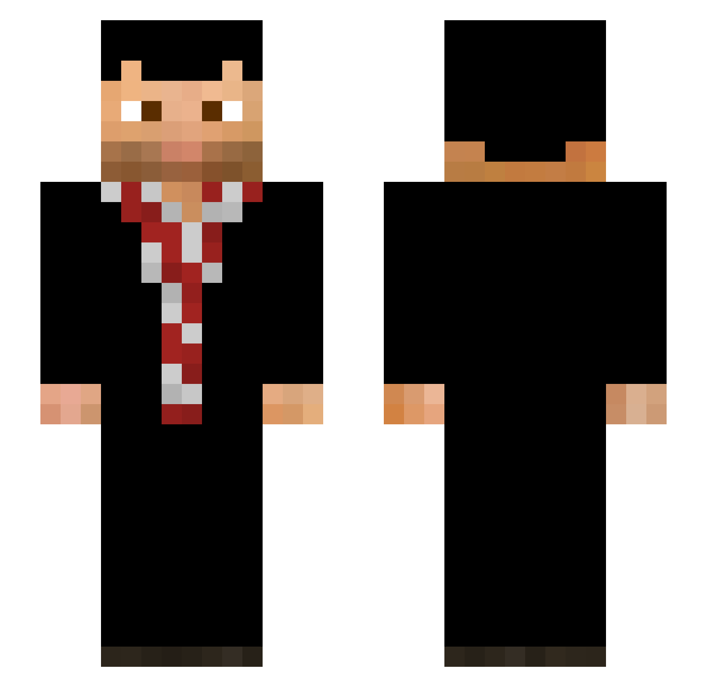 gxone Minecraft skin, front and back view