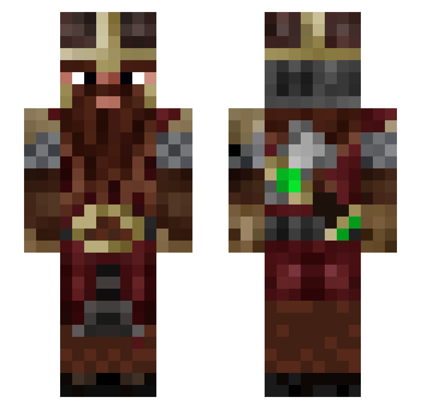 Olup Minecraft skin, front and back view