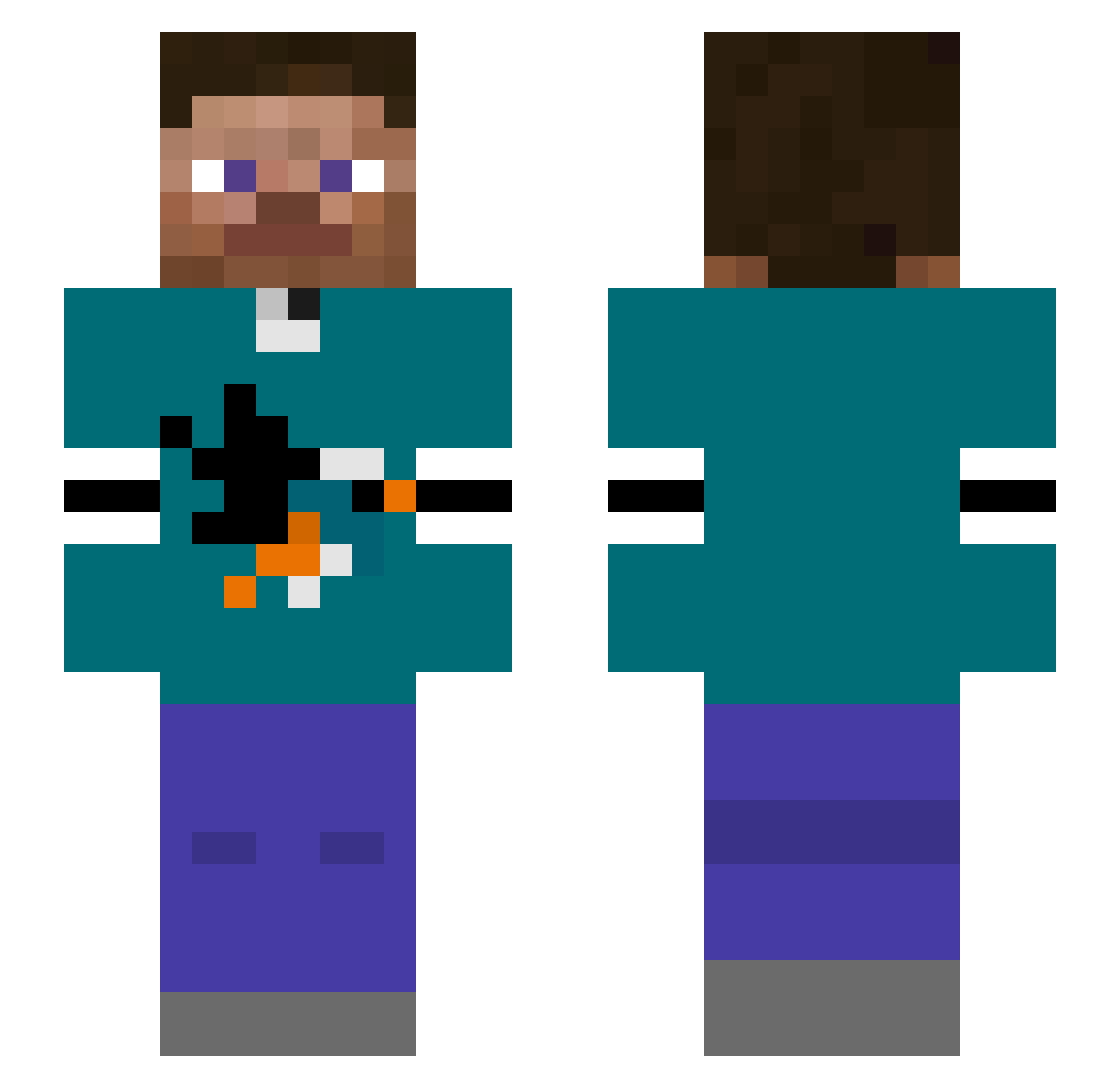 YassHealingsOMG Minecraft skin, front and back view
