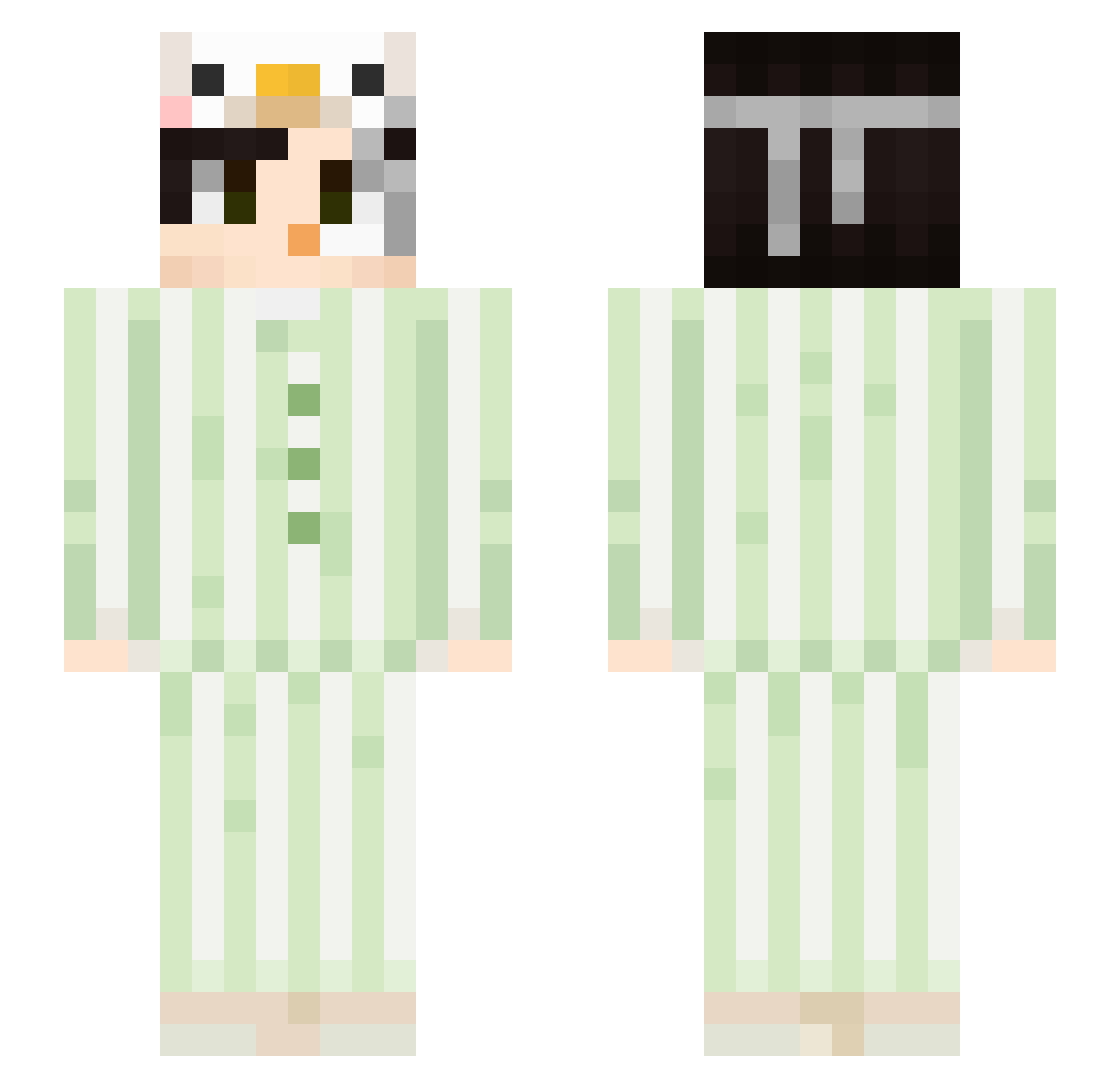 stuckwu Minecraft skin, front and back view