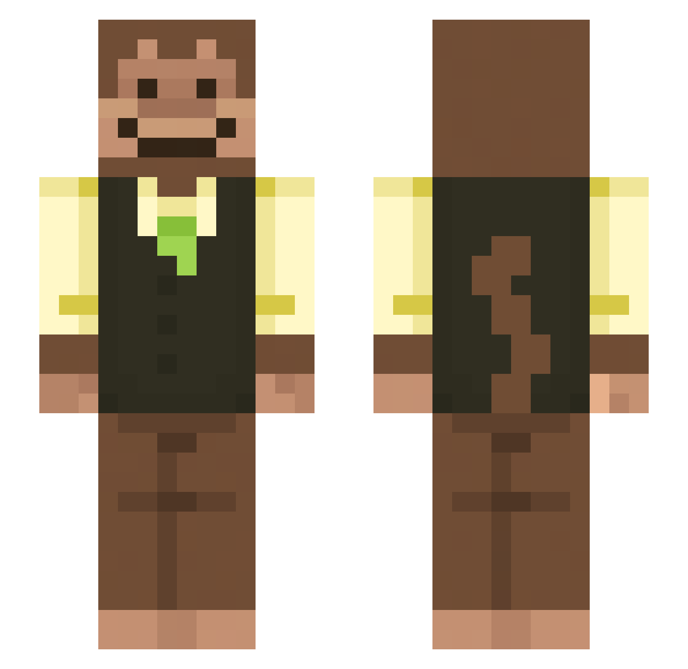 Maqeeni Minecraft skin, front and back view