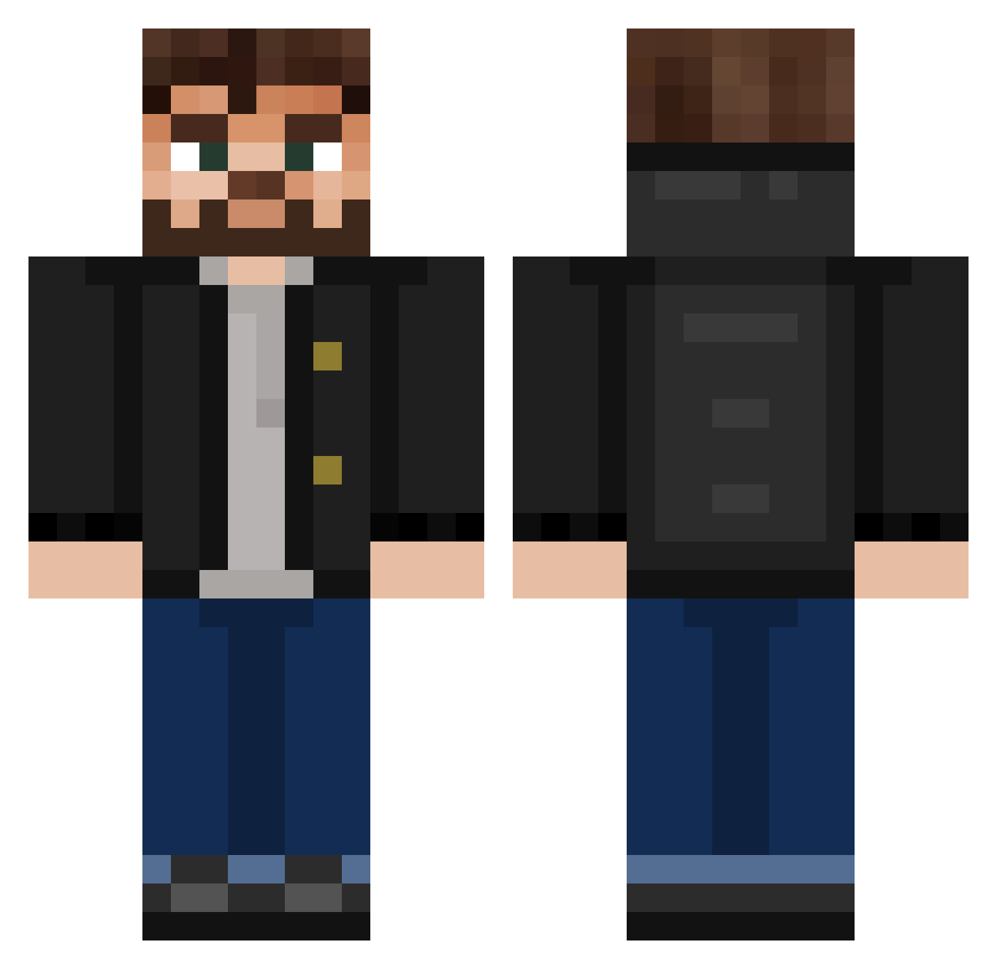 Spiderman6618 Minecraft skin, front and back view