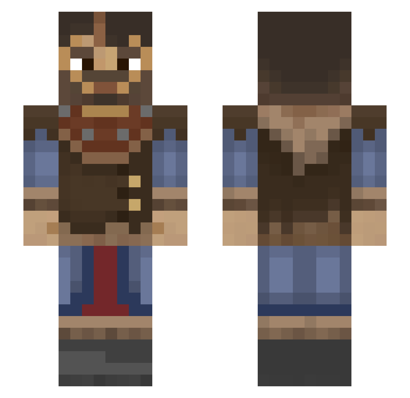 CreeperXristos Minecraft skin, front and back view