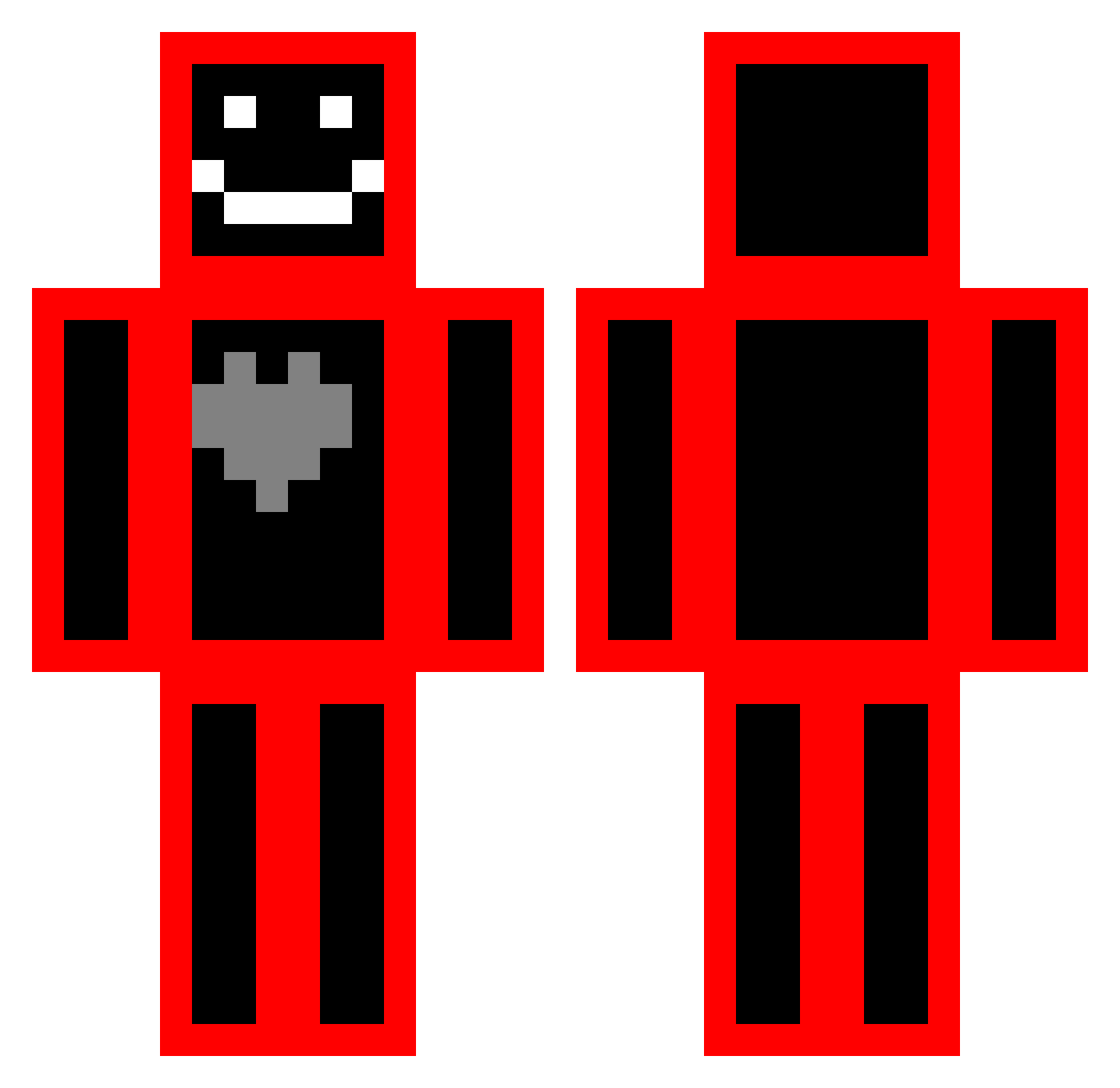 kujavv Minecraft skin, front and back view