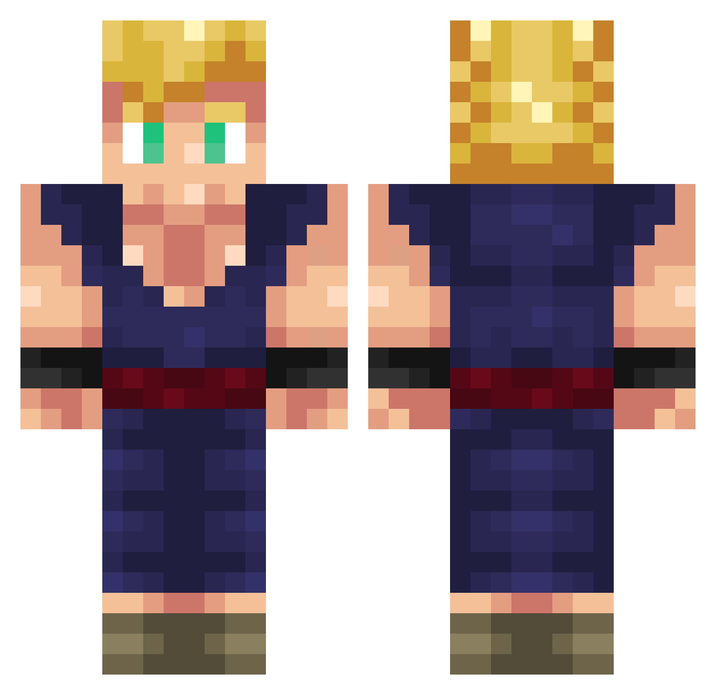 Nathanos1 Minecraft skin, front and back view