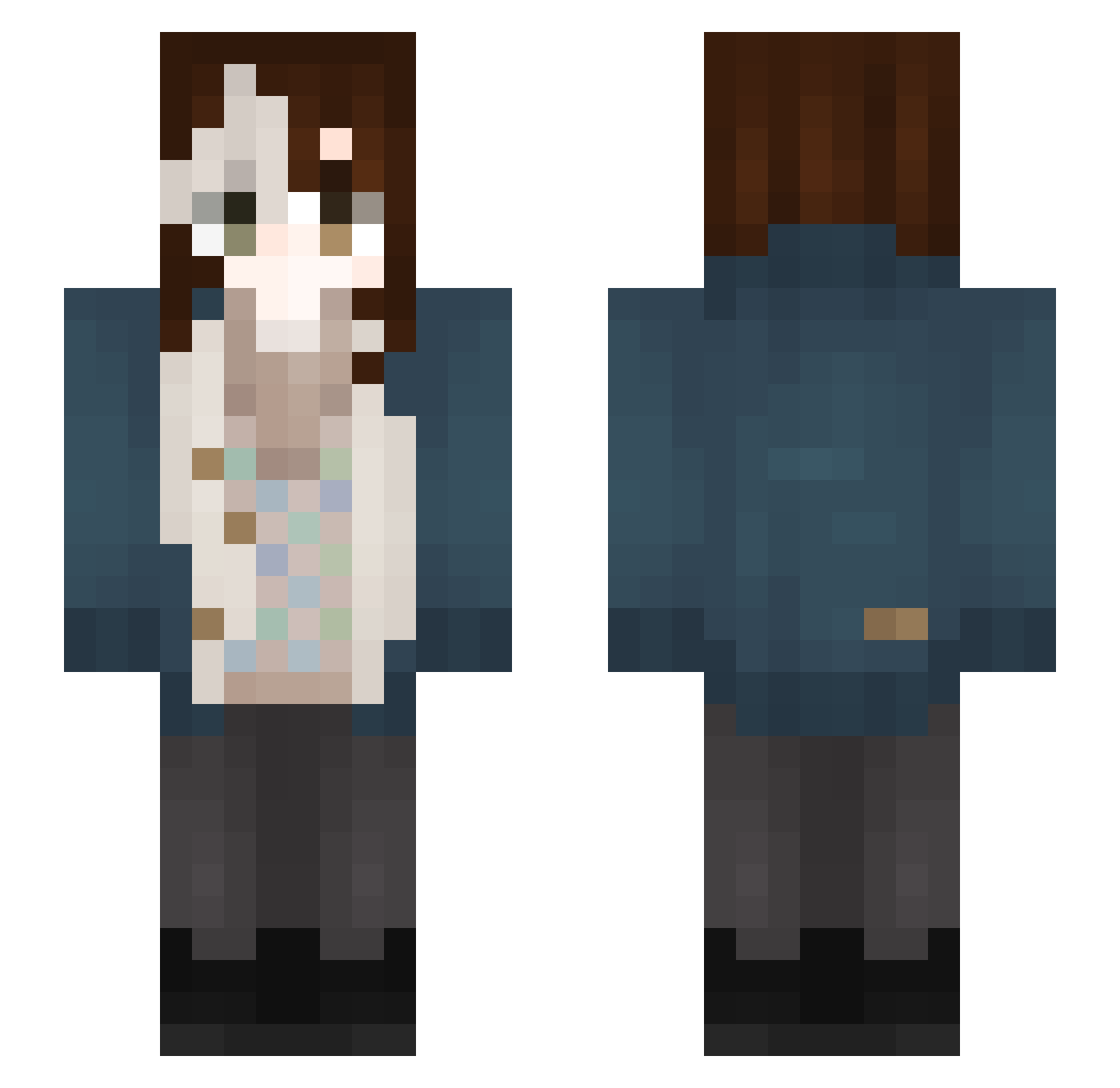 farlaf Minecraft skin, front and back view