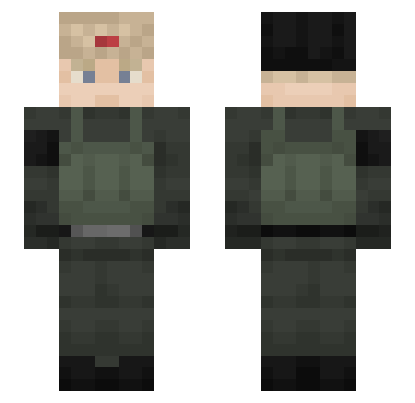 Sboren Minecraft skin, front and back view