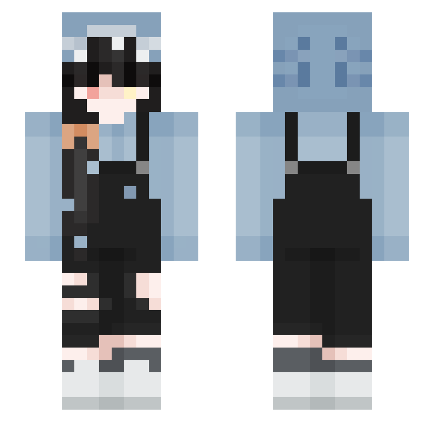 velyann Minecraft skin, front and back view