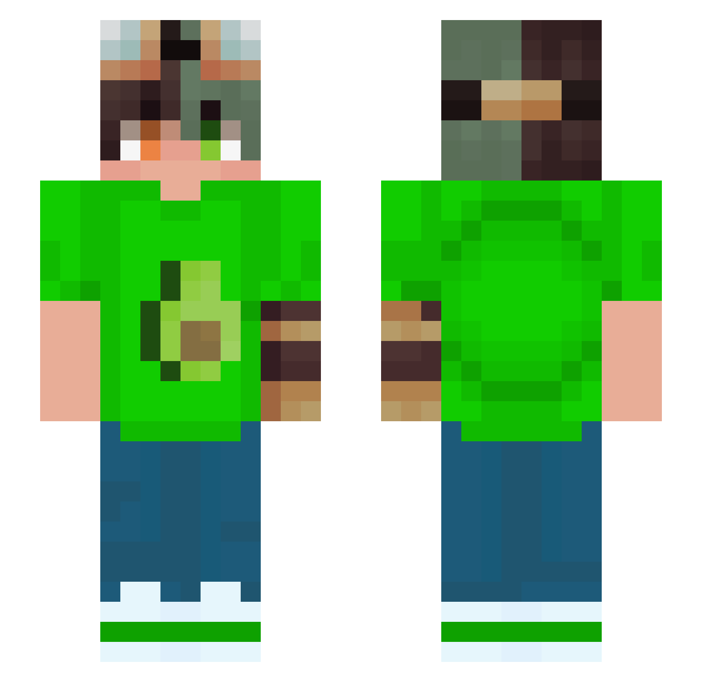 WonderElayne Minecraft skin, front and back view