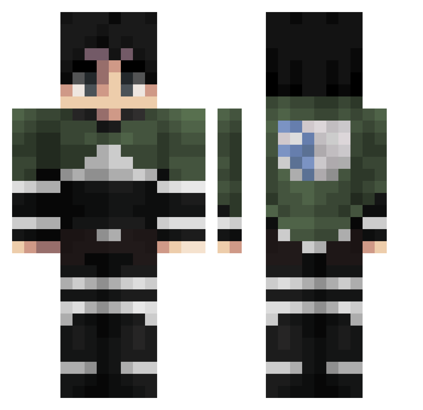 SeraphUri Minecraft skin, front and back view
