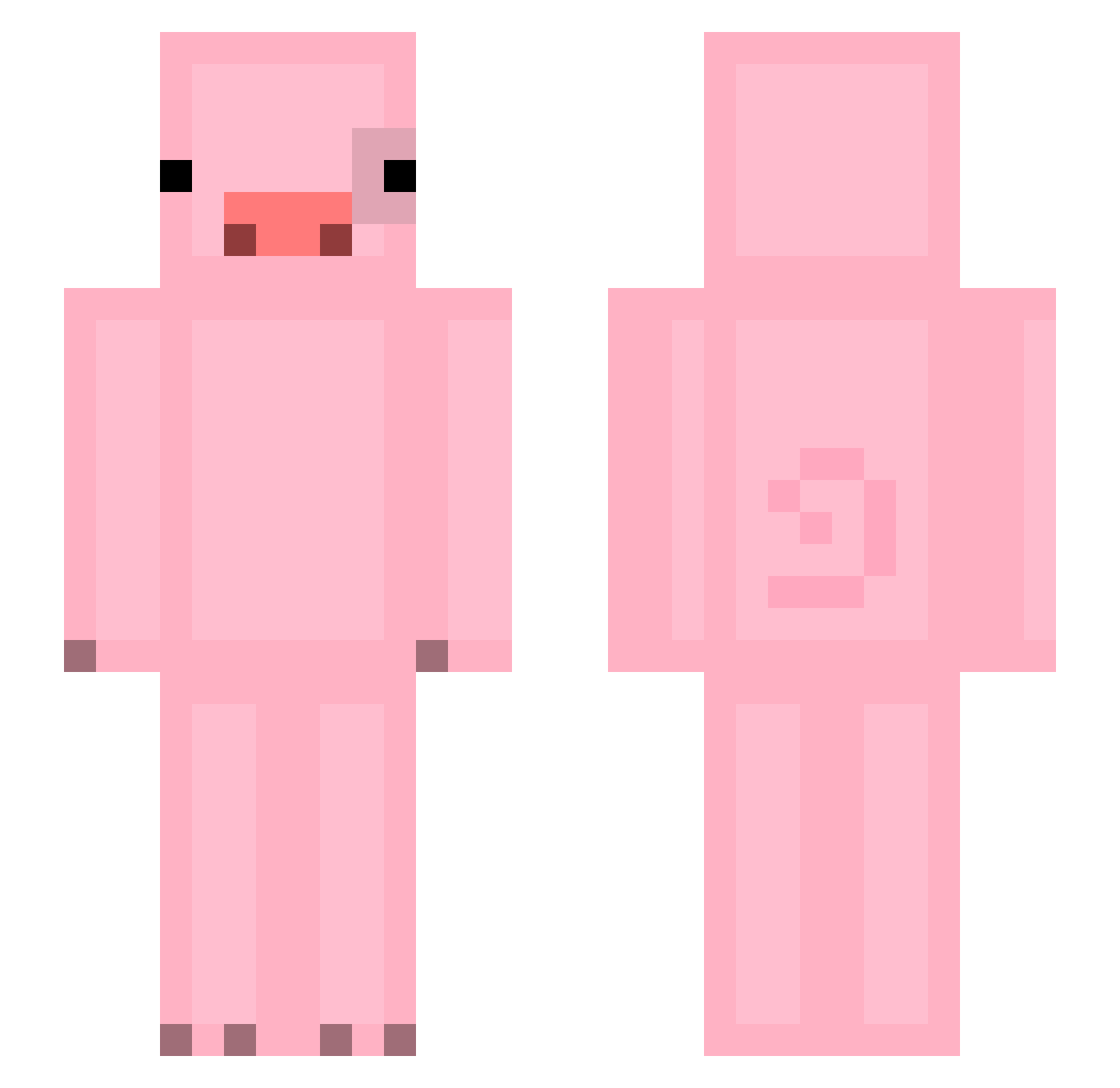 Wetterfleck Minecraft skin, front and back view