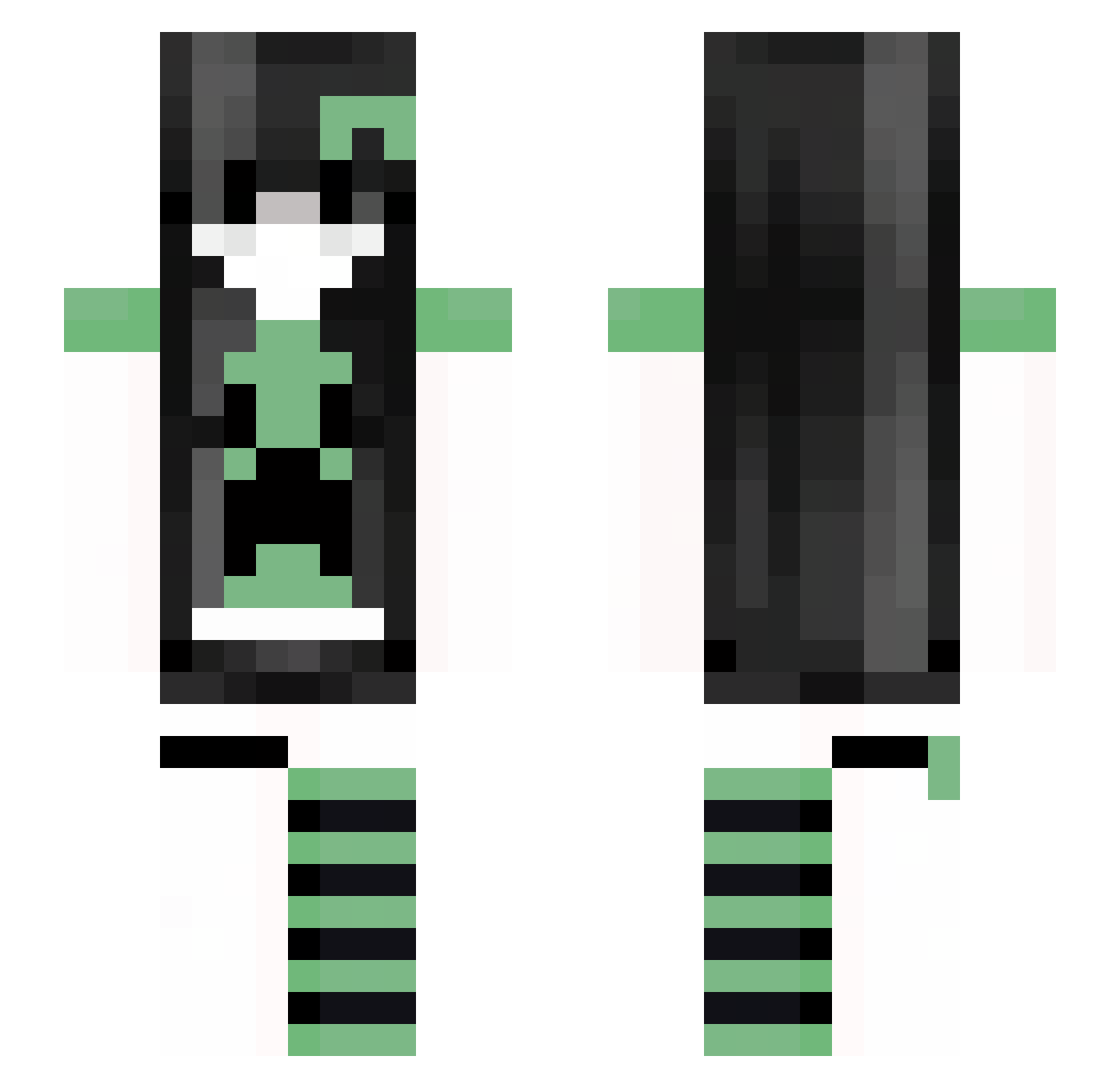 zXBlair Minecraft skin, front and back view