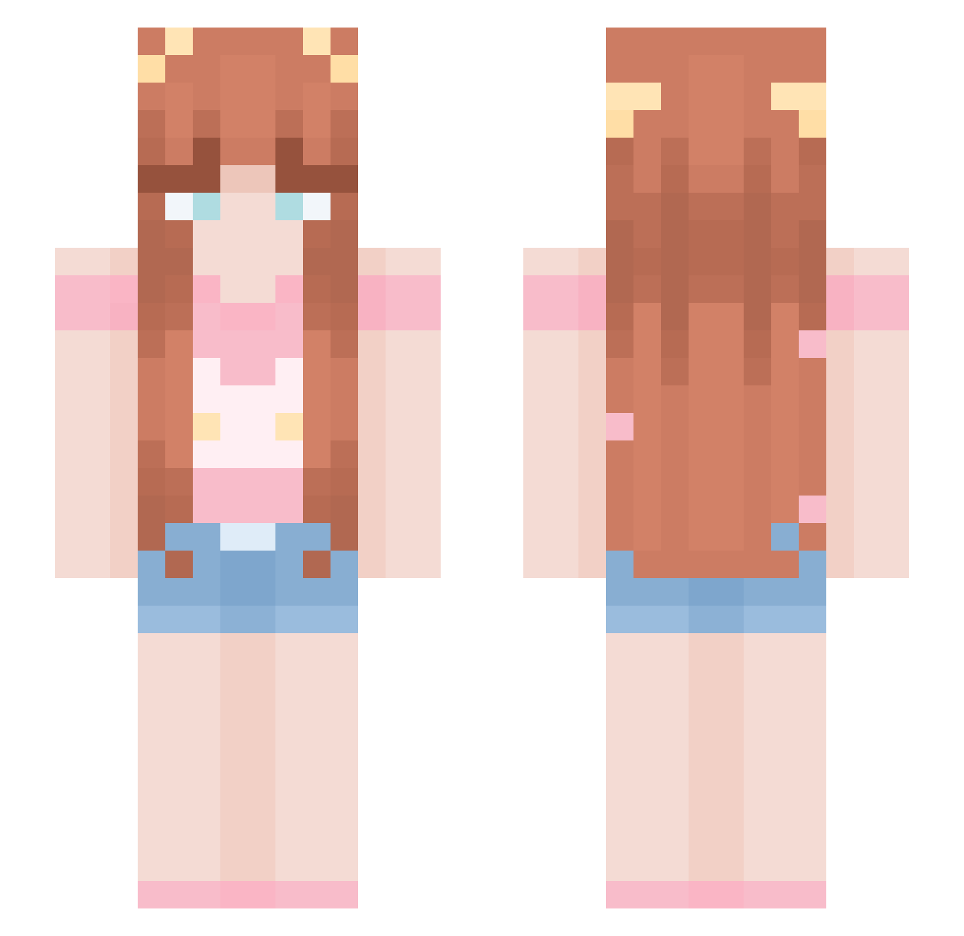wiltedflower Minecraft skin, front and back view