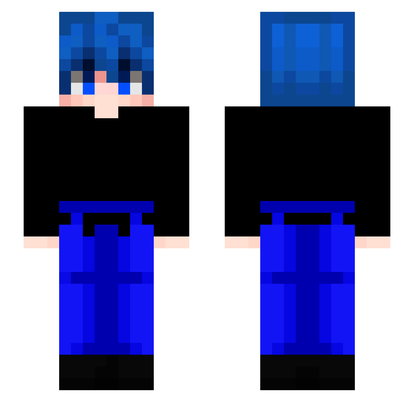 zJordy Minecraft skin, front and back view
