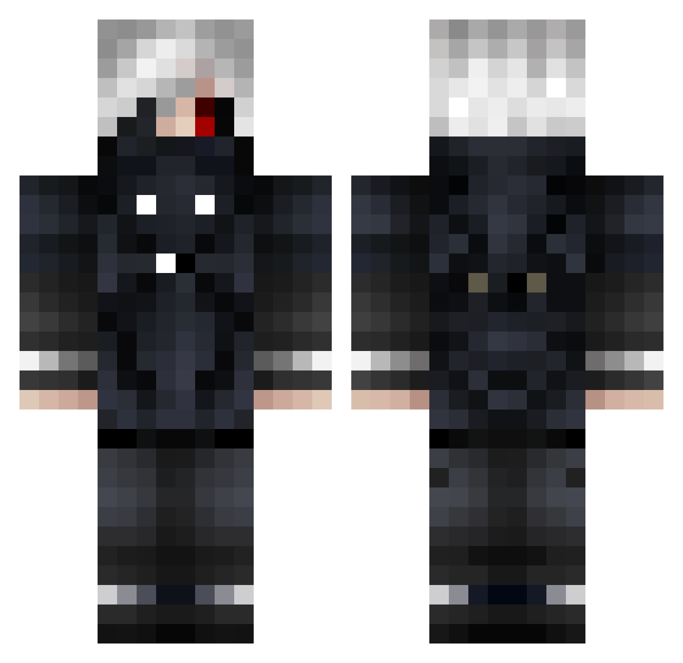 DarkyDark1337 Minecraft skin, front and back view
