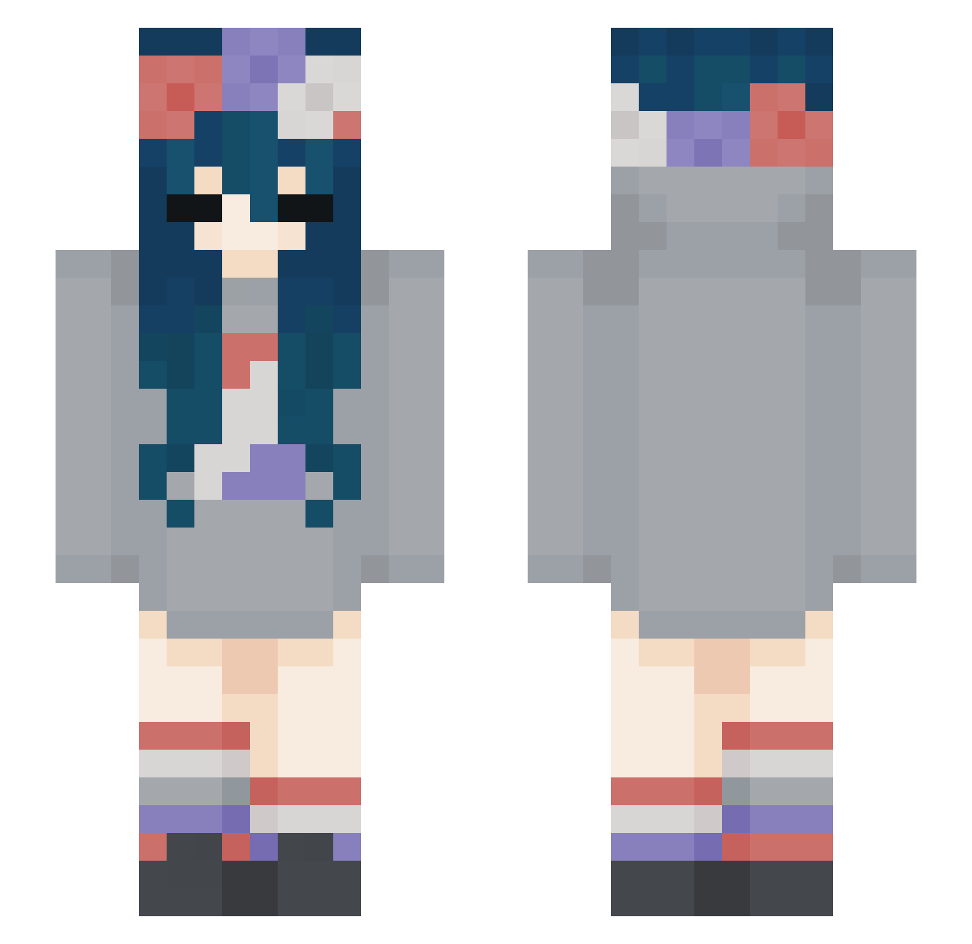 verowol Minecraft skin, front and back view