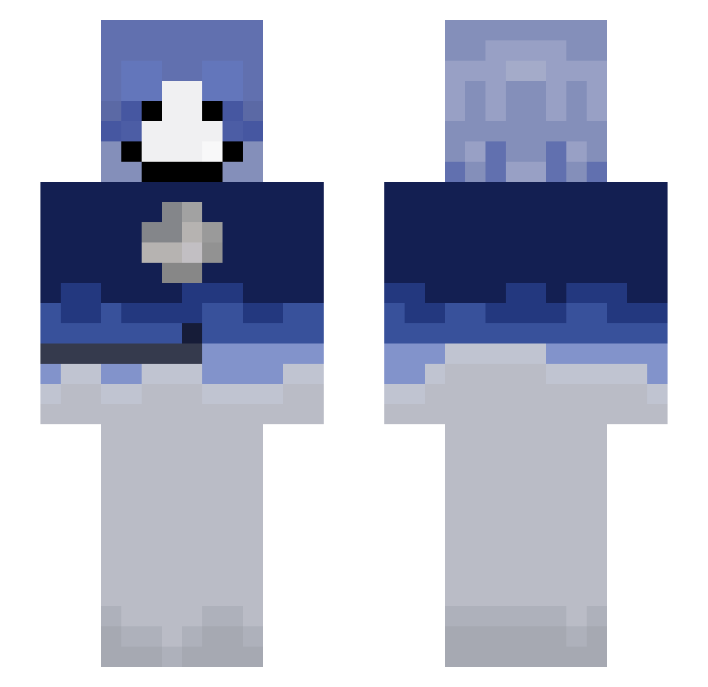 tempvrance Minecraft skin, front and back view