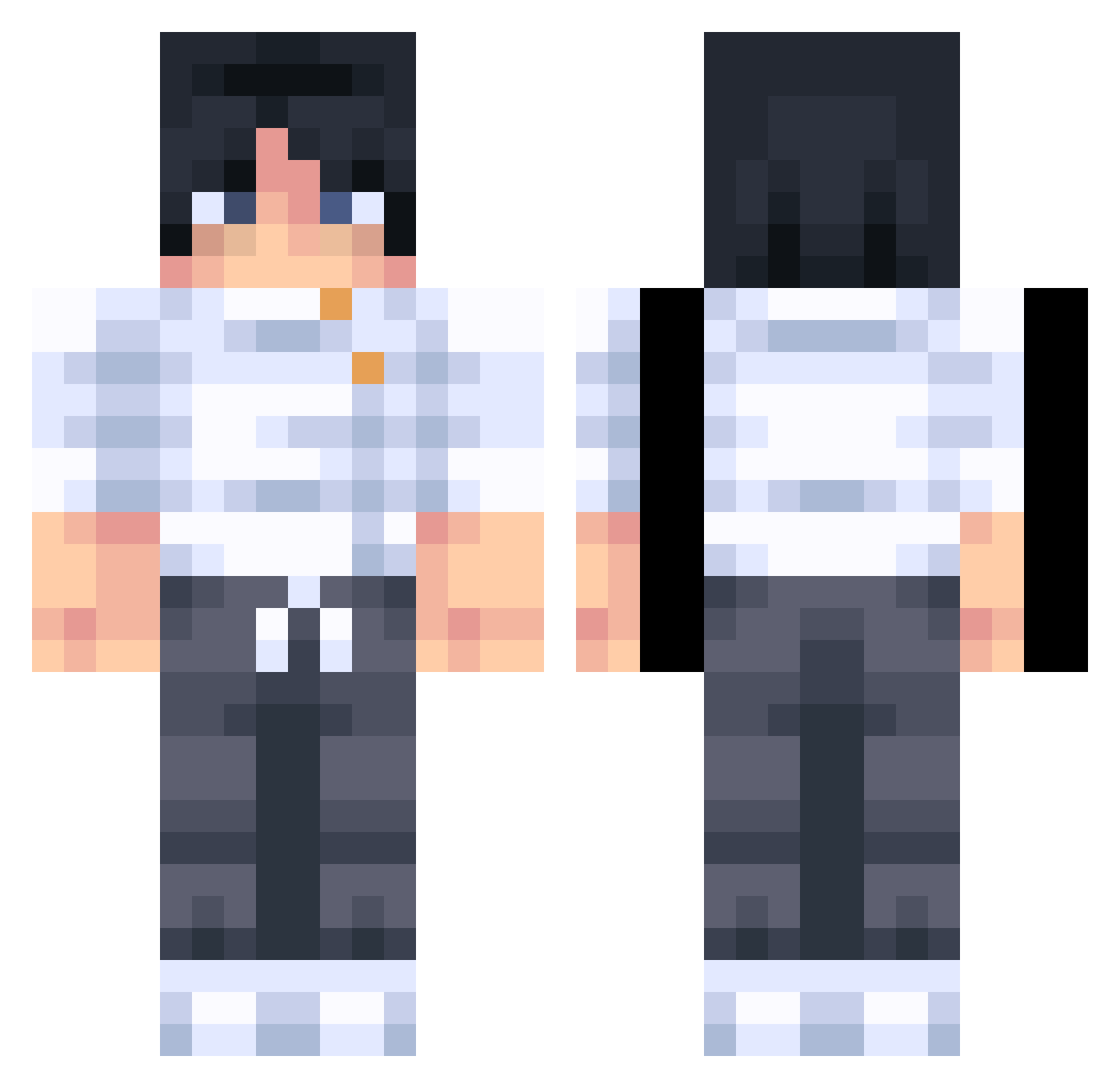 vxskys Minecraft skin, front and back view
