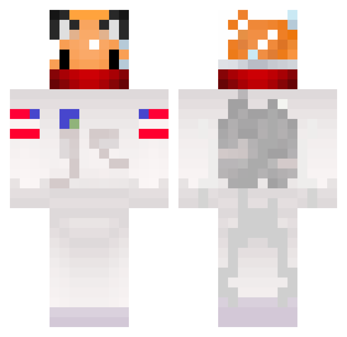 Sythee Minecraft skin, front and back view