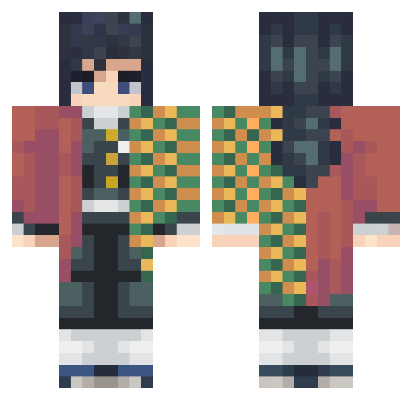 YPC24 Minecraft skin, front and back view