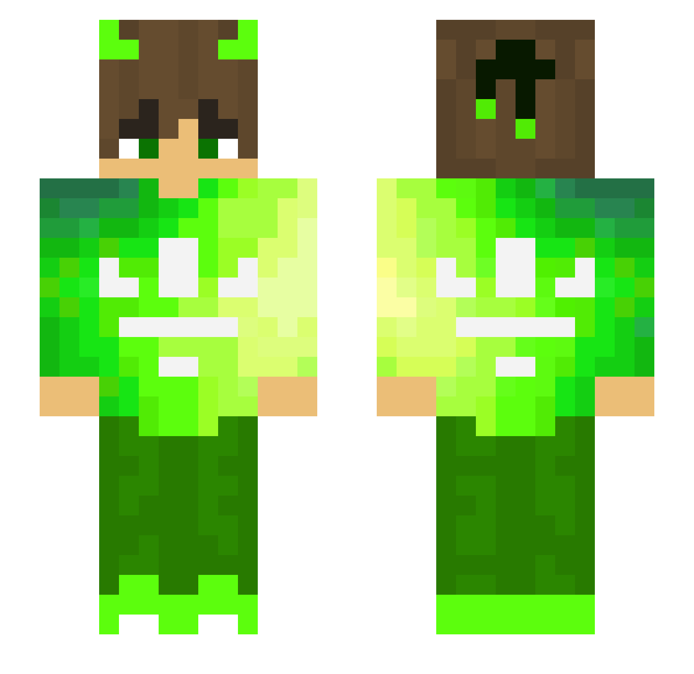 Ondracz260 Minecraft skin, front and back view