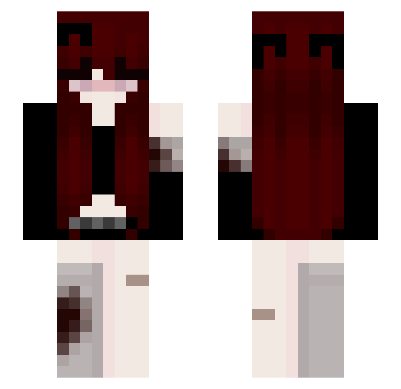 zmelts Minecraft skin, front and back view