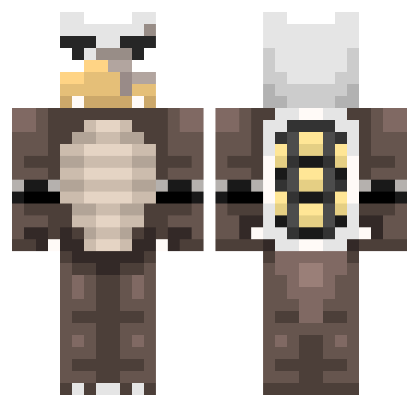 SOAKLE Minecraft skin, front and back view