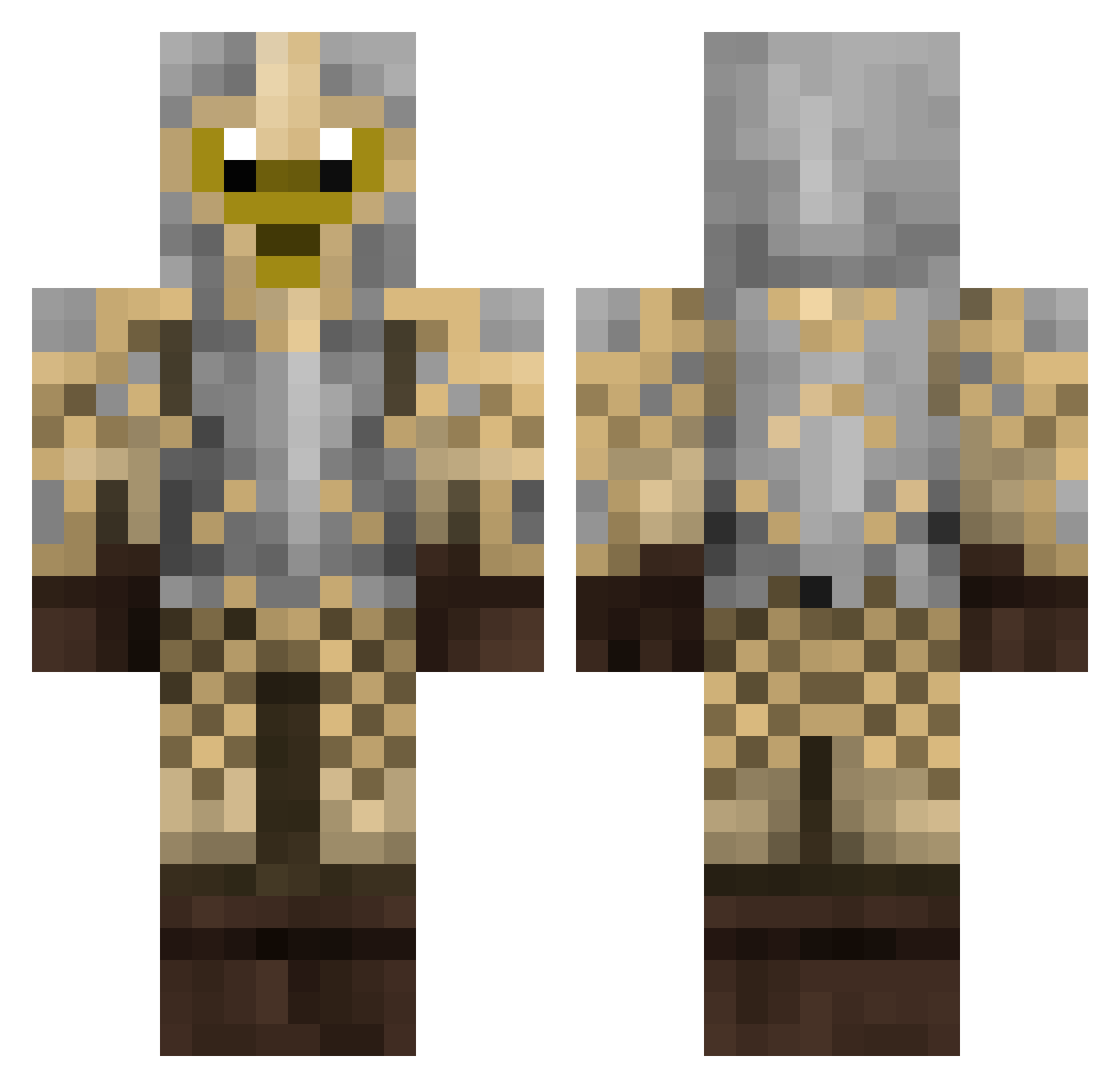 rager127 Minecraft skin, front and back view