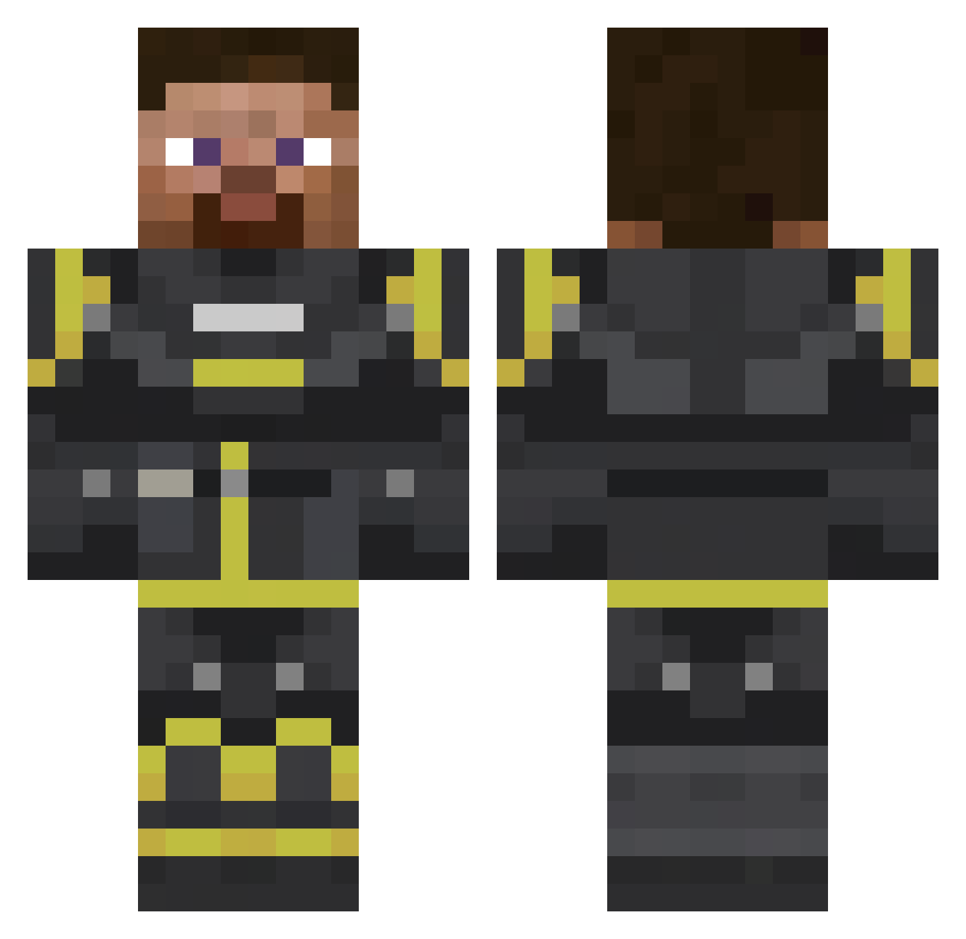 strykrleague Minecraft skin, front and back view