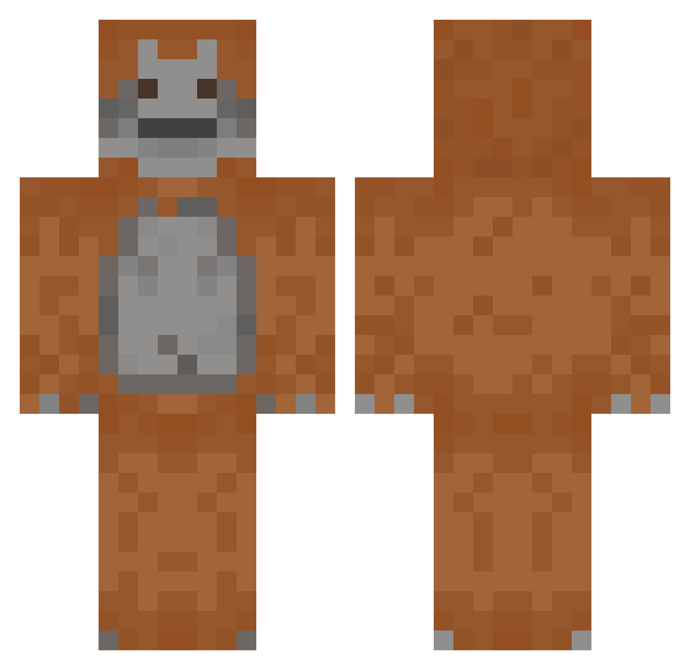 monkgyo Minecraft skin, front and back view