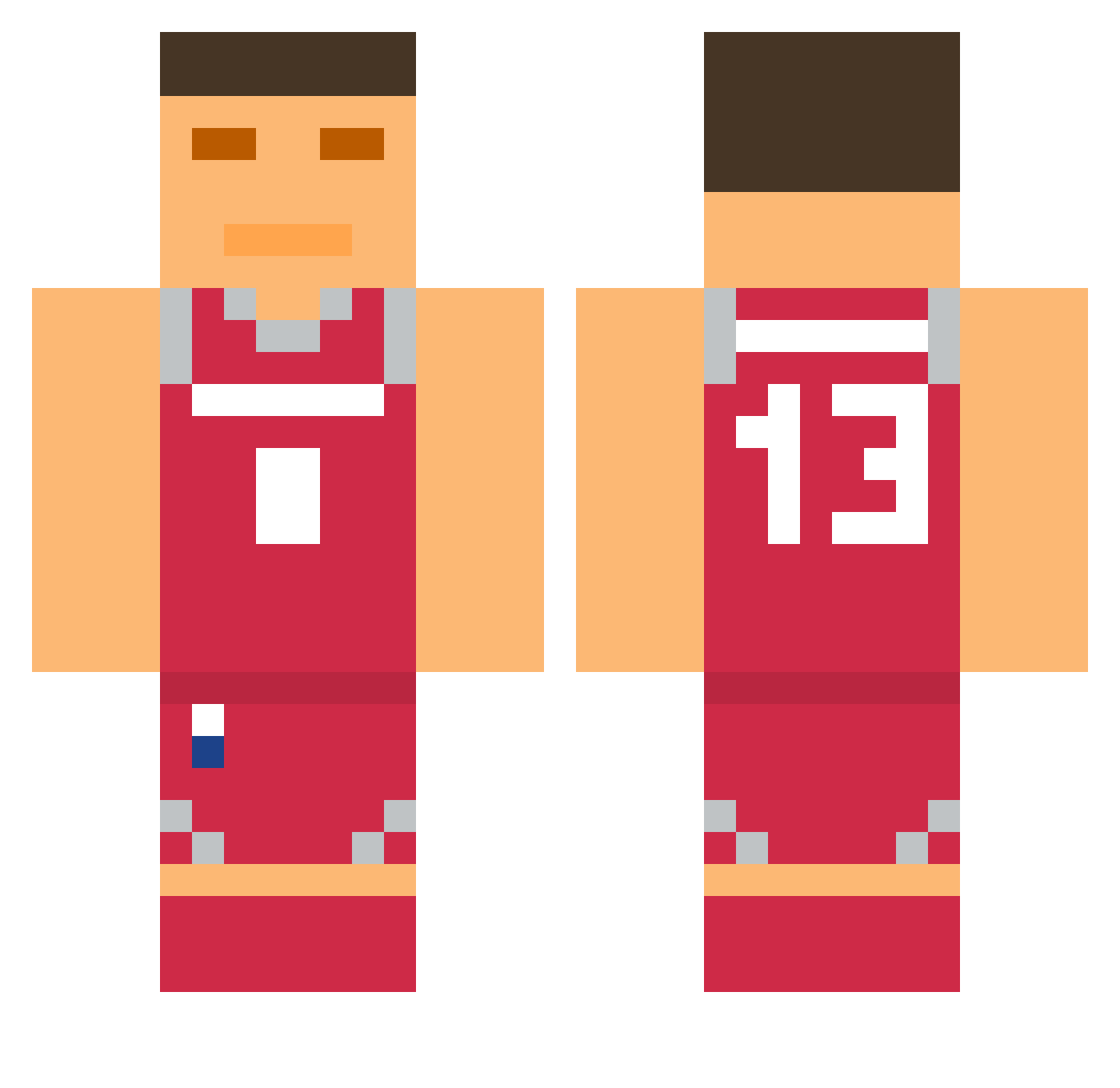 EXTERMINATEFOIDS Minecraft skin, front and back view