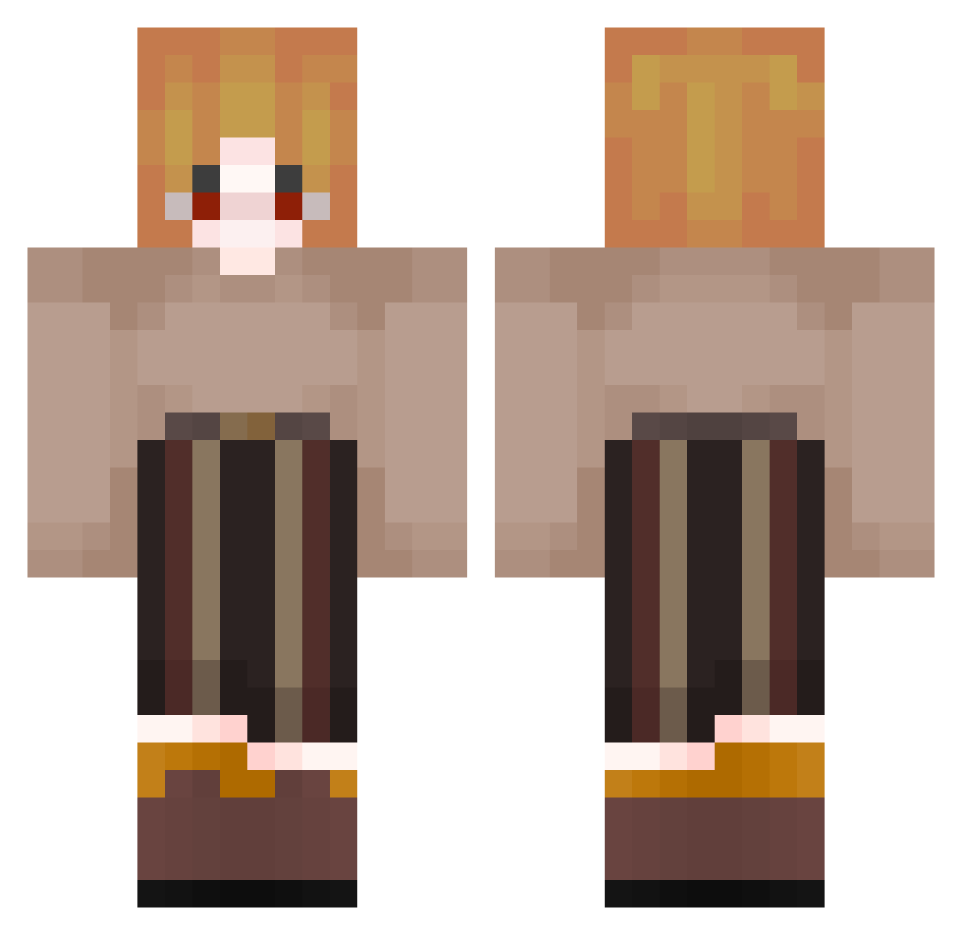 ximne Minecraft skin, front and back view